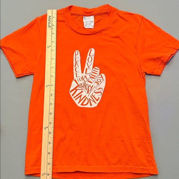 Orange Peace Sign Kids T-Shirt - Picture 4 of 5